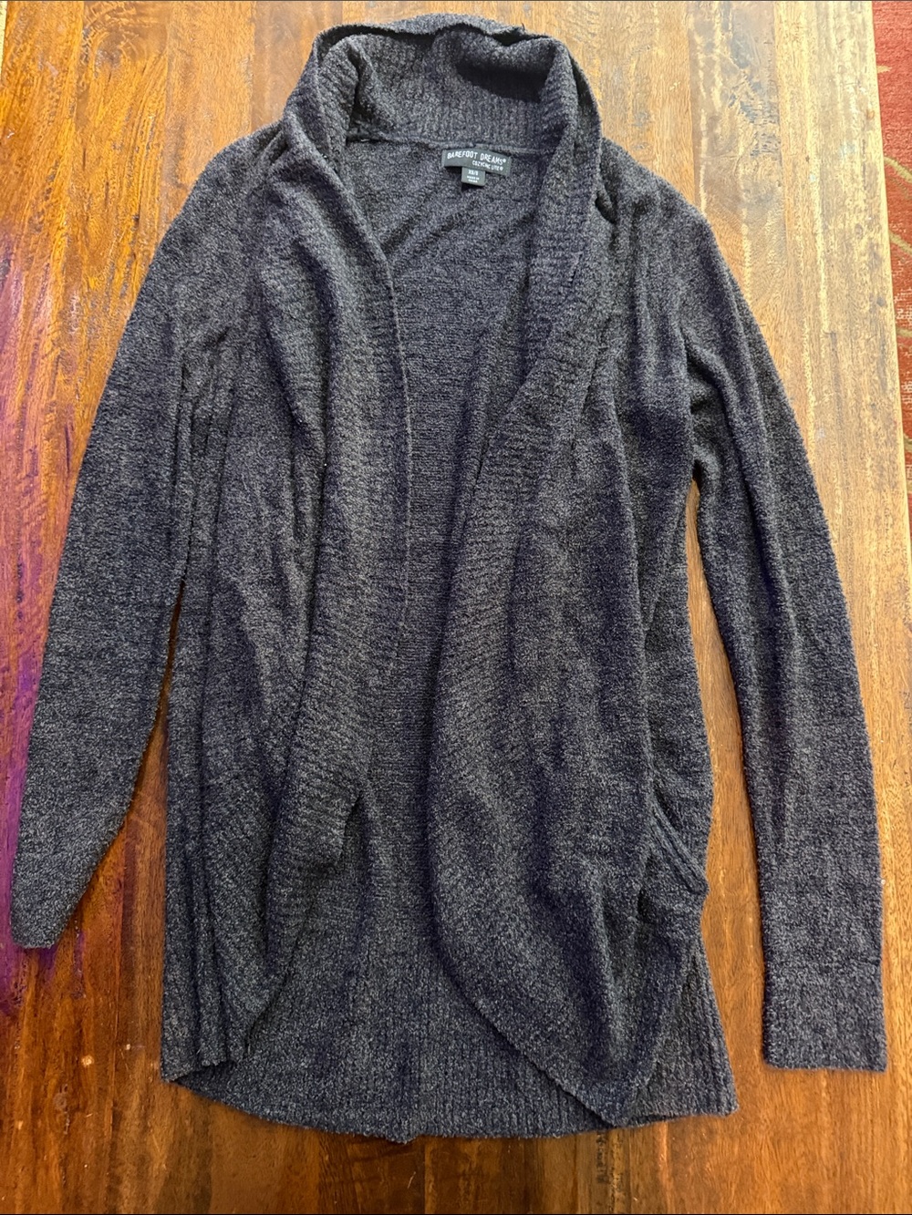 Barefoot Dreams Open-Front Cardigan - Charcoal Gray NEW